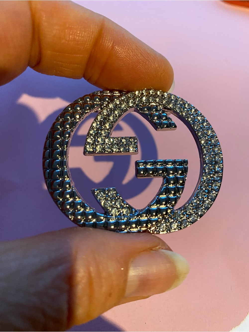 Silver Crystal unbranded  Interlocking Circle Brooch - Women
